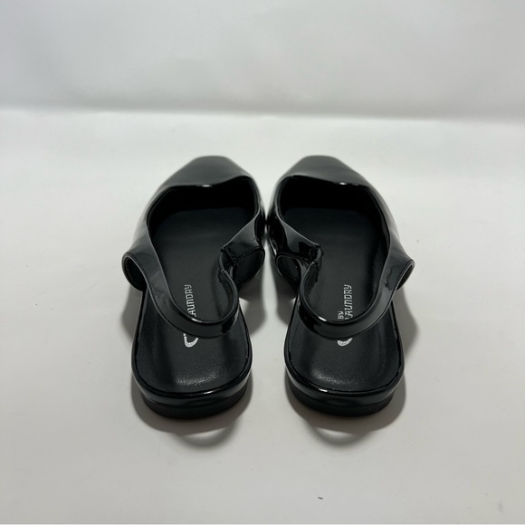 CL By Laundry Black Patent Square Toe Slingback Ballet Flat - Sz US7.5 / EU38 - Picture 5 of 11